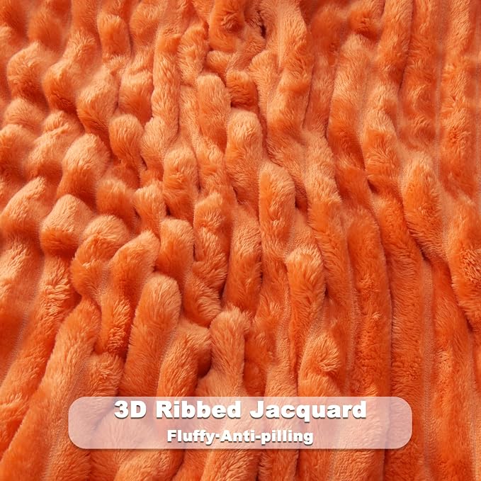 NEWCOSPLAY Fleece Ribbed Cozy Throw Blanket - Image 5