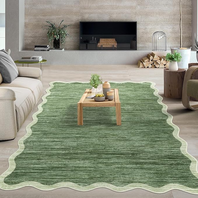 GarveeHome Scalloped Washable 5x7 Area Rugs by GarveeHome