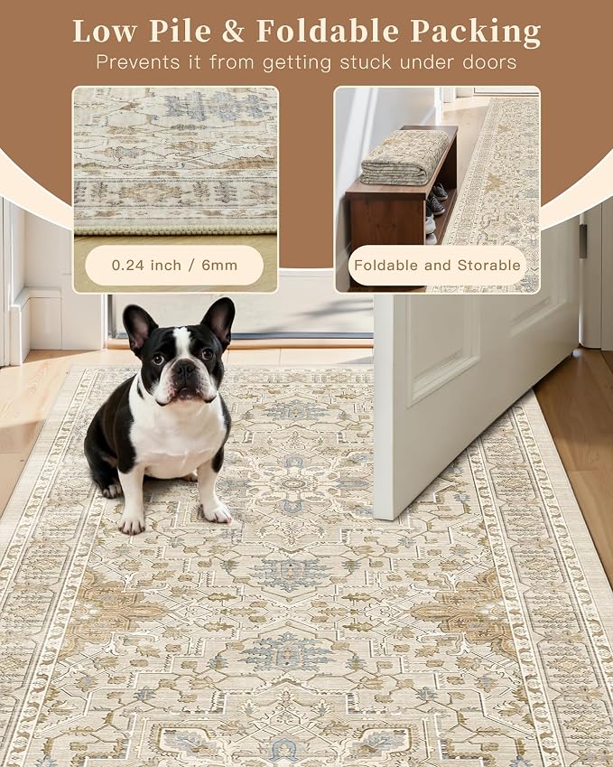 Madane Hallway Runner Rug 2x5 Washable Entry Rugs Non-Slip, Soft Low-Pile - Image 6