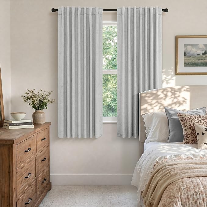 Light Grey Black Out Curtains 72 Inch Long - Image 3