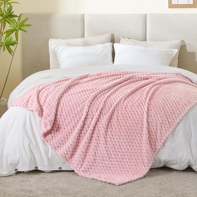 BEDELITE Pink Twin Blanket for Couch, Soft Cozy Gifts for Women, 60 * 80 | 3D - Image 6