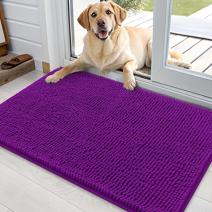 OLANLY Dog Door Mat for Muddy Paws 35x24, Super Absorbent Chenille Mud Mat | by OLANLY
