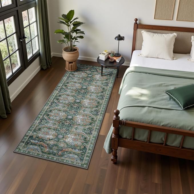 2x6 Hallway Runner Rug, Washable Vintage Retro Long Runner Rugs - Image 4