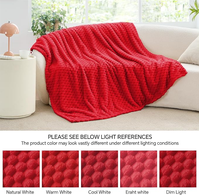 BEDELITE Red Throw Blanket for Couch, Soft Cozy Gifts for Women, 50 * 60 | 3D - Image 7
