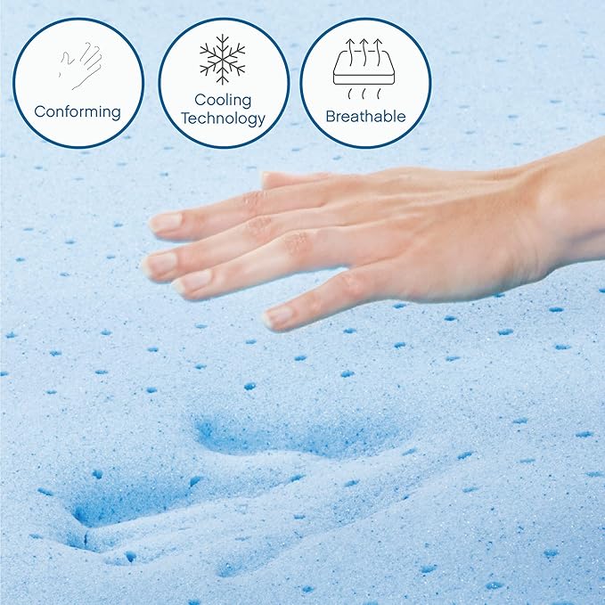 Cool Gel 8 Inch Twin Size Mattresses Memory Foam Medium Firm, Twin Memory Foam Mattress Cooling, Made in the USA, 8" Depth with Pressure Relief, CertiPUR-US Certified No Fiberglass, CoolGel Bed