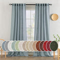 MIULEE Dusty Blue Linen Curtains 52x96 Inch Long Soft Thick Linen Textured | by MIULEE