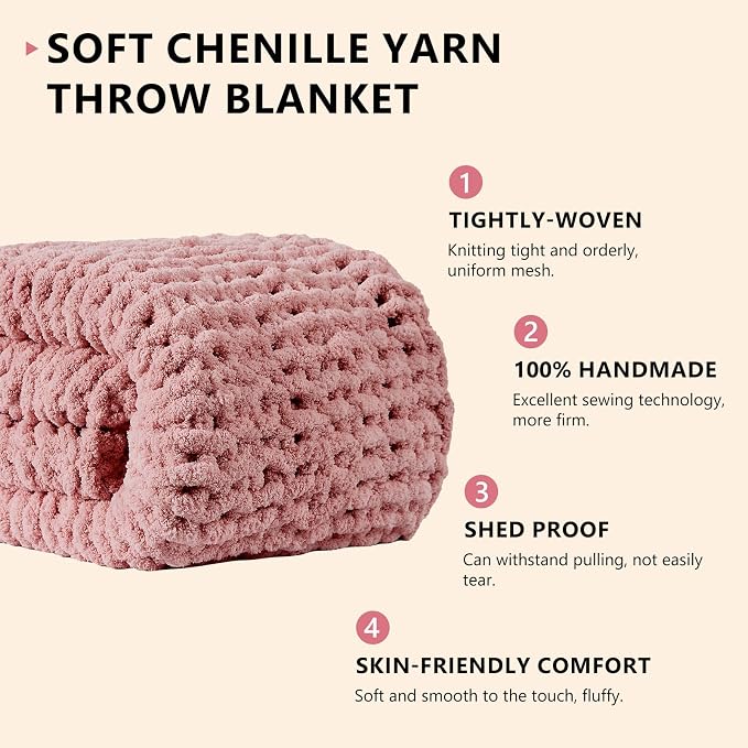 L'AGRATY Chunky Knit Throw Blanket - Image 2