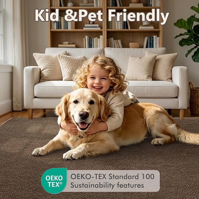 2x8 Beige Brown Solid Runner Rug Washable Non-Slip - Image 8