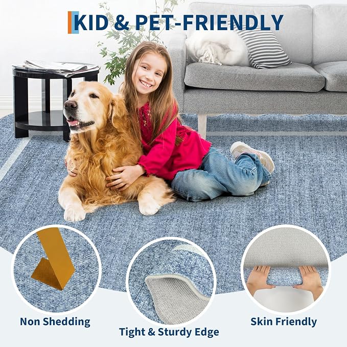GarveeHome Scalloped Round Area Rugs, Washable Small Round Rug 3ft Non-Slip | - Image 6