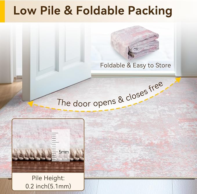 RELEANY Washable 10'x14' Abstract Area Rug - Image 6
