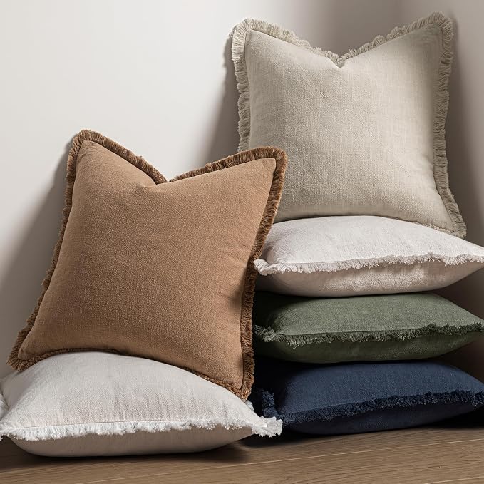 MIULEE Linen Decorative Lumbar Throw Pillow Covers Natural Beige 12x20 | Set of - Image 7