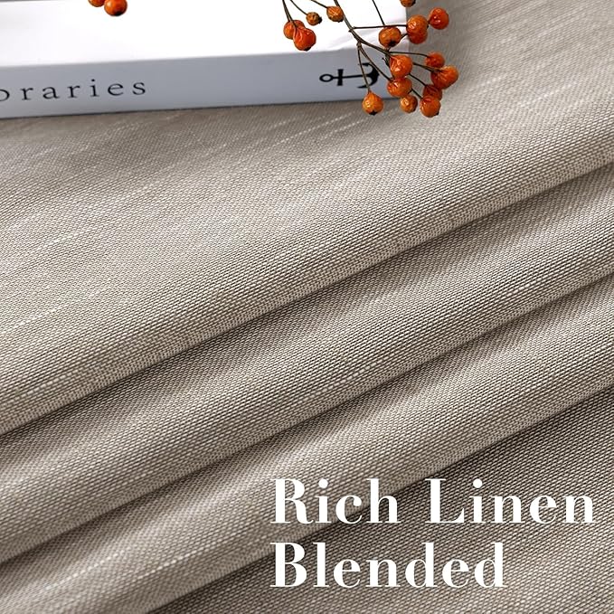 H.VERSAILTEX Linen Curtains Nickel Grommet Natural Linen Semi-Sheer Curtains 2 - Image 4