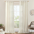 Natural Linen Boho Curtains 84 inch Length by LAMIT