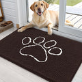 OLANLY Dog Door Mat for Muddy Paws 36x24, Paw Print Design Chenille Mud Mat | by OLANLY