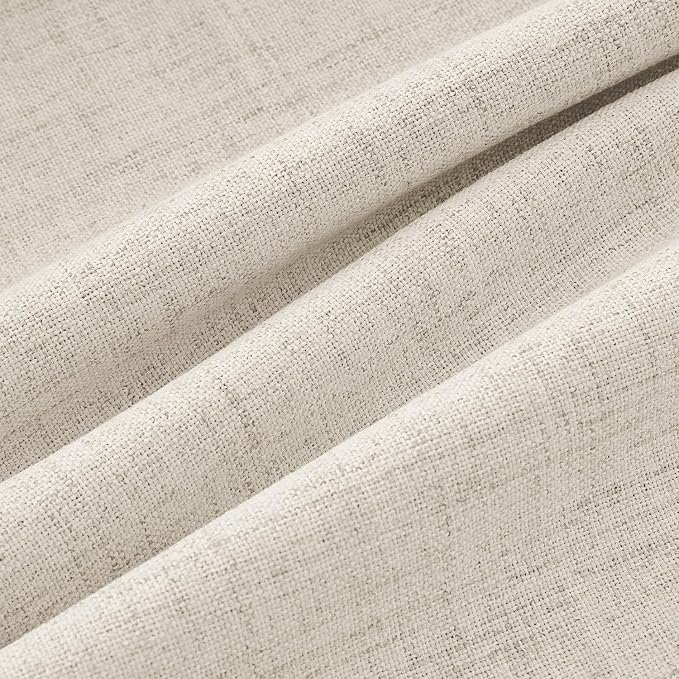 MIULEE 100% Blackout Linen Curtains 42 x 84 Inch Linen Beige 2 Panels | Thermal - Image 9