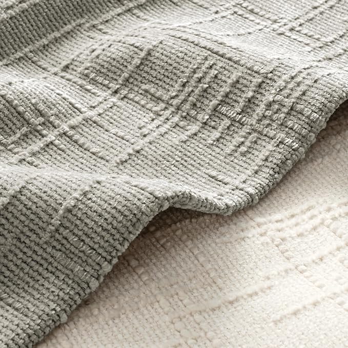 MIULEE Chenille Textured Throw Pillow Covers Light Grey 18x18 Set of 2 | Slubby - Image 2