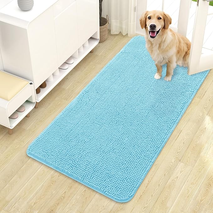 OLANLY Dog Door Mat for Muddy Paws 44x24, Super Absorbent Chenille Mud Mat | by OLANLY