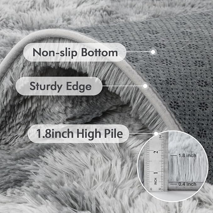 8x10 Ft Extra Large Shag Rugs for Living Room, Tie Dyed Ultra Soft Fluffy Furry - Image 7