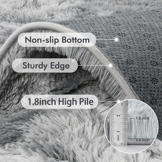 6x9 Ft Large Shag Rugs for Living Room Decor, Tie-Dyed Ultra Soft Fluffy Furry - Image 7