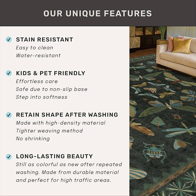 Dark Green 3x10 Extra Long Runner Rugs - Image 6