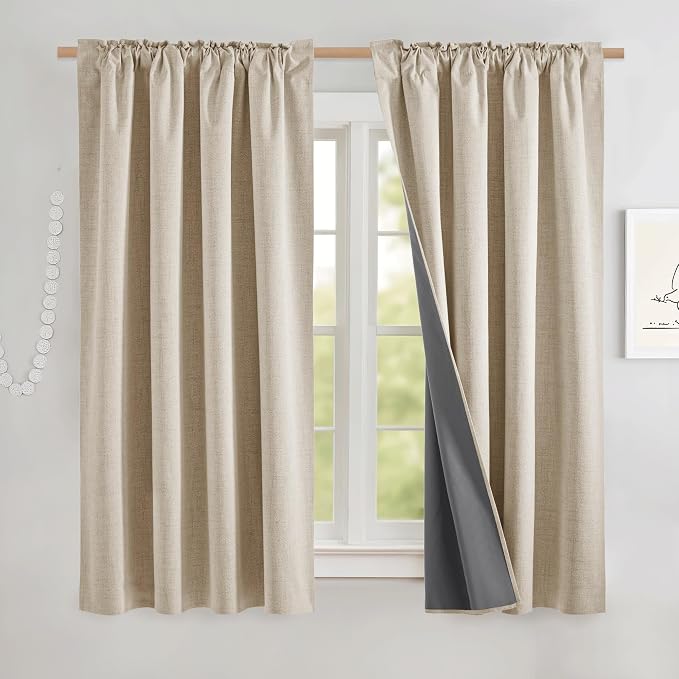 NICETOWN 100% Black Out Curtains 63 inch Long by NICETOWN