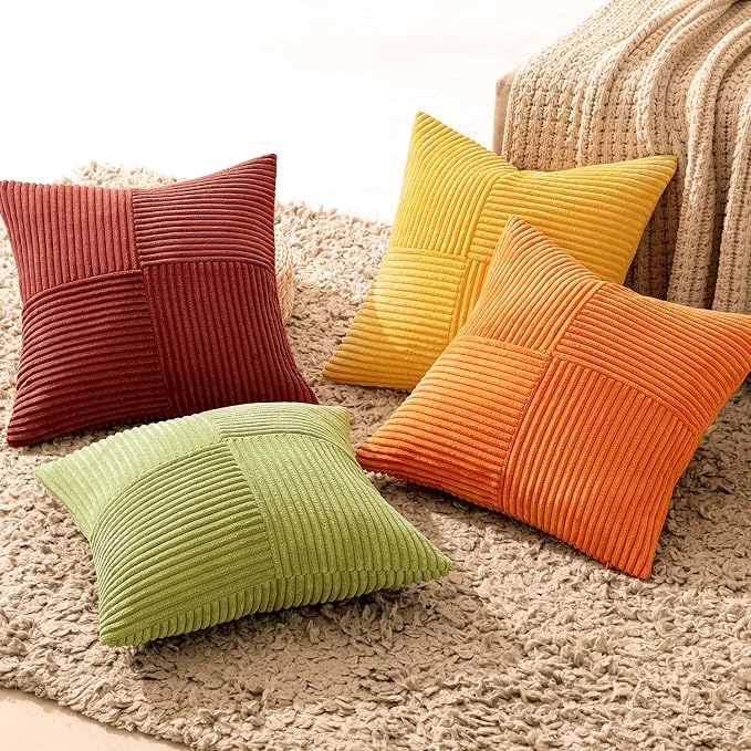 MIULEE Fall Burnt Orange Decorative Throw Pillow Covers 20x20 Inch Set of 4 - Image 5