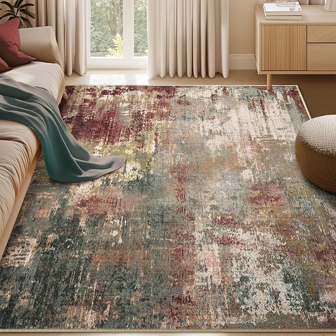 RELEANY Washable 5'x8' Abstract Area Rug by RELEANY