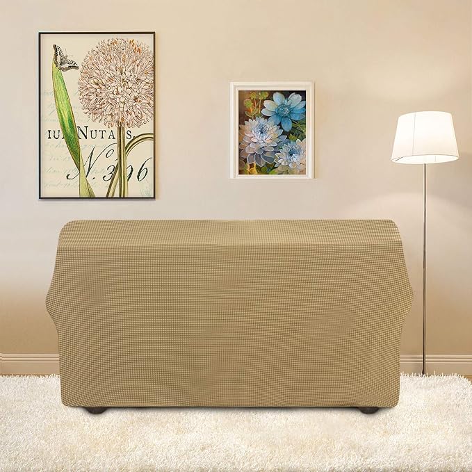 Easy-Going Stretch Loveseat Couch Covers Washable Golden | 1-Piece Loveseat - Image 4