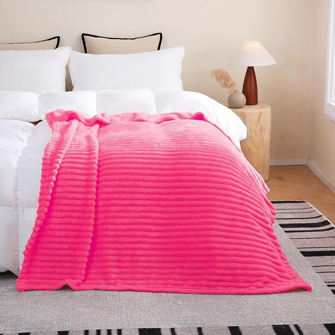 Hot Pink Fleece Throw Blanket 50”×60” - Image 3
