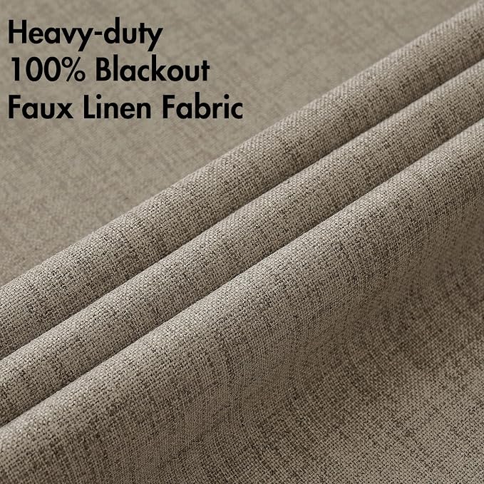 MIULEE 100% Blackout Linen Curtains - Image 5