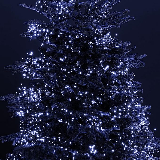 Dazzle Bright 66FT 200 LED Christmas Lights, Christmas String Lights Plug in with 8 Modes, Waterproof Christmas Decorations for Xmas Indoor Outdoor Party Home Tree Decor, White