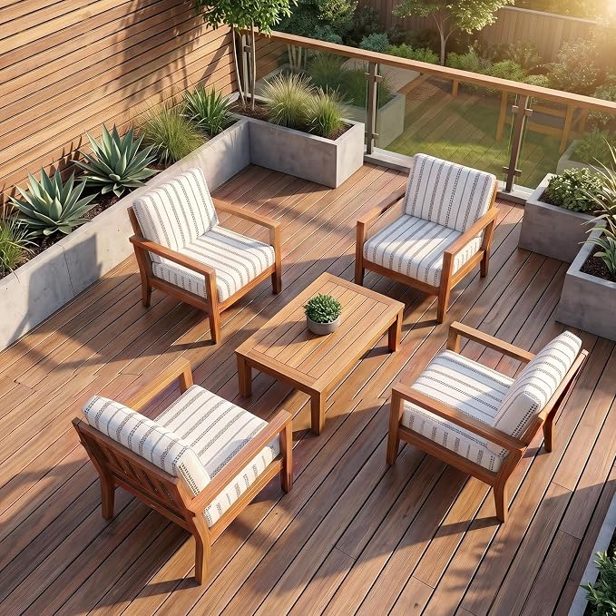 8Pcs Patio Cushion Covers Stretch Outdoor Furniture Protector Slipcovers | - Image 6