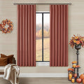 Firebrick 63 Inch Blackout Pleated Linen Curtains by Twodrapes