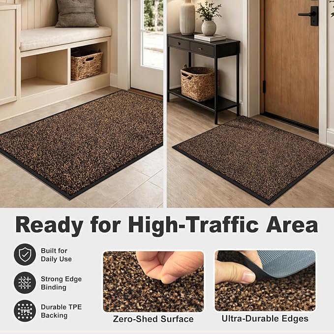 Super Absorbent Front Door Mat, 29.5" x 17", Non-Slip Washable Indoor Doormats - Image 6