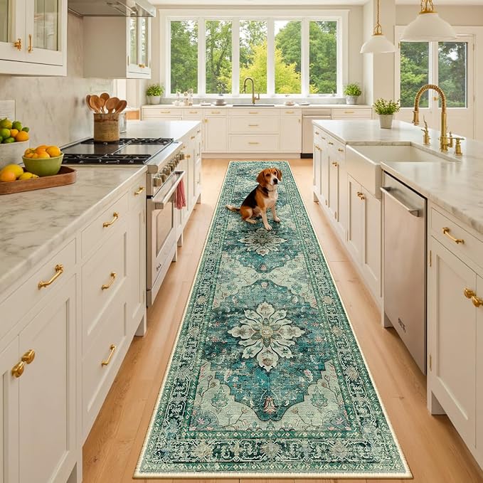 RELEANY Washable Area Rug, Runner 2'x10', Water Repellent, Pet Friendly by RELEANY