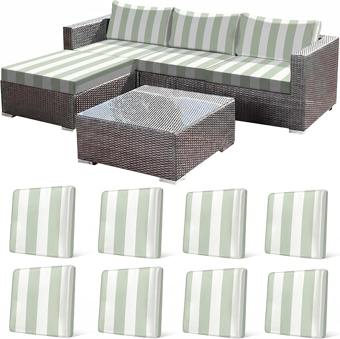 CALBODE 8 Pcs Outdoor Seat Cushion Covers by CALBODE