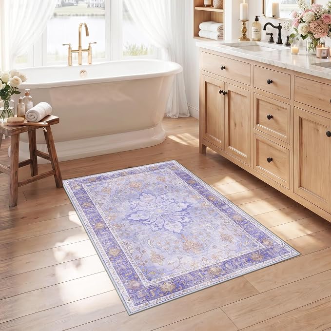 RELEANY Washable Area Rug, Small 2'6"x4', Water Repellent, Pet Friendly by RELEANY