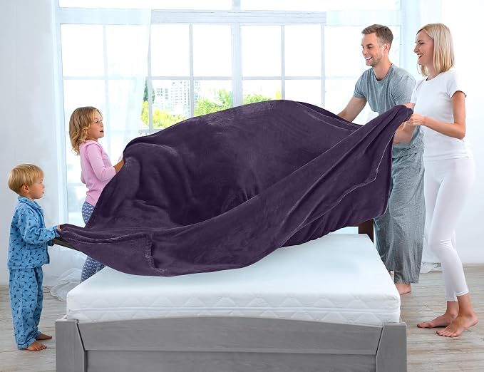 Utopia Bedding Ultra Soft Fleece Bed Blanket Full Size Purple | Microfiber - Image 3