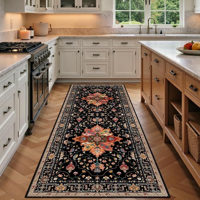 RELEANY Washable Area Rug, Runner 3'x7', Water Repellent, Pet Friendly by RELEANY