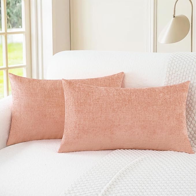 CaliTime Decorative Couch Throw Pillow Covers 20 X 12 Inches Dusty Pink | Pack by CaliTime