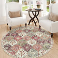 Lahome Moroccan Round Area Rugs, Washable Small Round Rug 3ft Non-Slip | by Lahome