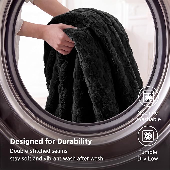 Bedsure GentleSoft Black Throw Blanket - Image 6