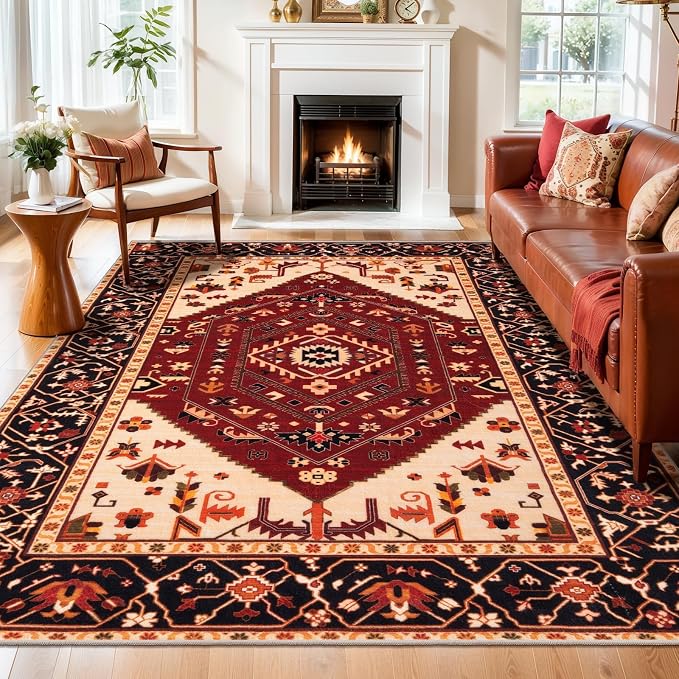 SERISSA 6x9 Washable Non Slip Boho Area Rug by SERISSAHomeDecorCollection