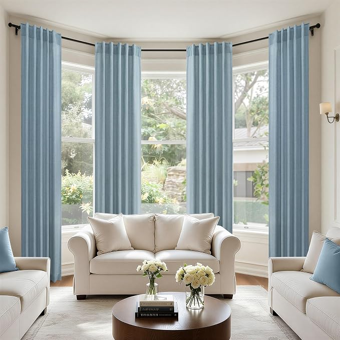 Light Blue Curtains 38 Inch Wide - Image 6