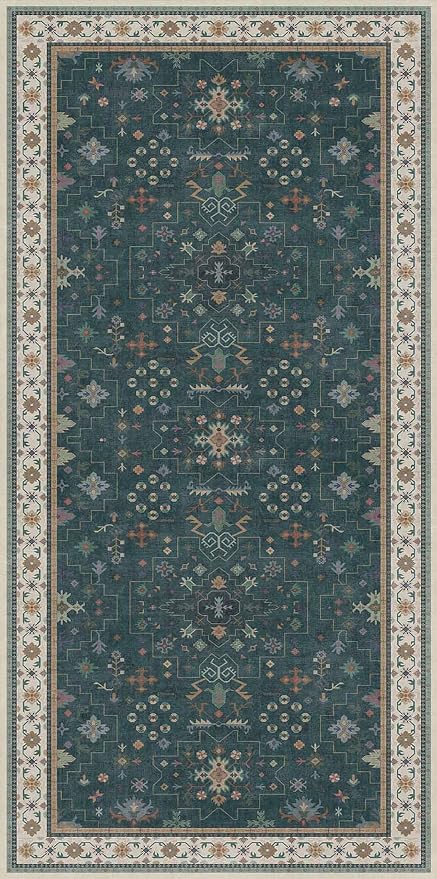 Dark Green Oushak 3x6 Kitchen Rug - Image 2