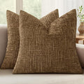 MIULEE Chenille Textured Fall Throw Pillow Covers Bronze 20x20 Set of 2 | by MIULEE