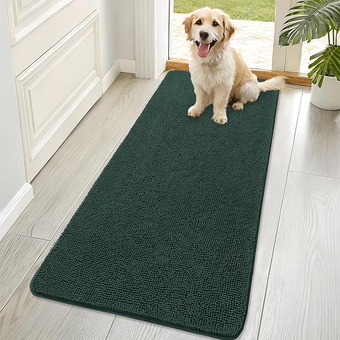 OLANLY Dog Door Mat for Muddy Paws 70x32, Super Absorbent Chenille Mud Mat | by OLANLY