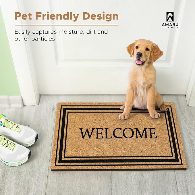 Coir Welcome Mat, Stylish Welcome, 17 x 29 in | 100% Natural Coir, Anti-Shedding - Image 7