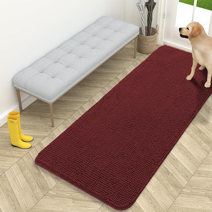 OLANLY Dog Door Mat for Muddy Paws 59x24, Super Absorbent Chenille Mud Mat | by OLANLY