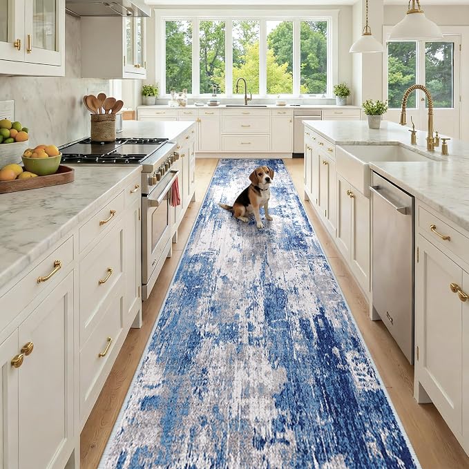 RELEANY Washable Runner 3'x12' Abstract Area Rug by RELEANY